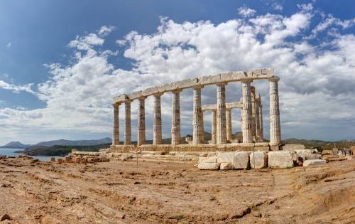 Панорама храма Посейдона, Сунье, Греция #113547373