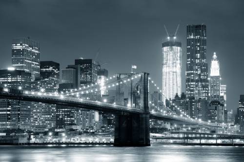 Бруклинский мост ч/б  Нью-Йорк #125115224