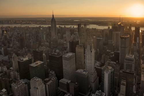 Нью Йорк, закат,  США  #New_york
