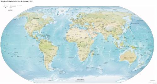 физическая карта мира 2011