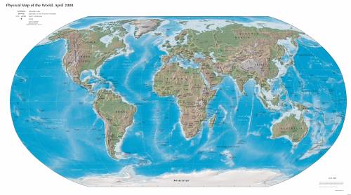 физическая карта мира 2008
