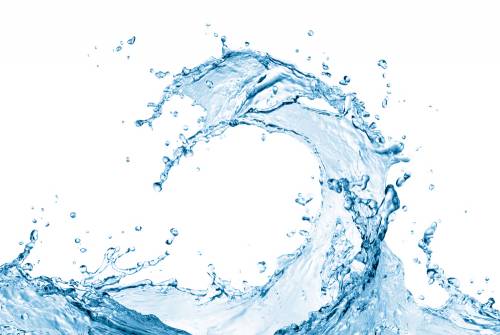Голубая вода брызги на белом фоне #70135582