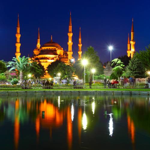 Голубая мечеть с отражением - Стамбул #73741330