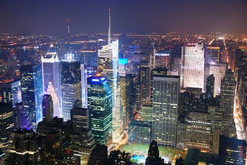 Вид с высоты на Манхэттен, ночь #772467737