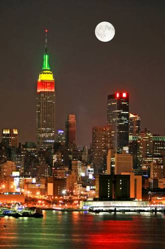 Небоскребы, Манхэттен, ночь #8461021