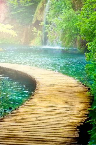 Дорога из досок, вода